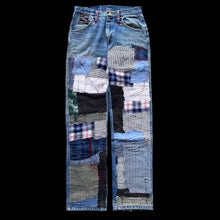 Load image into Gallery viewer, blue overstitched jeans