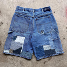 Load image into Gallery viewer, scrapped baggy jean shorts